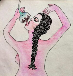 Pen & Colour Pencils