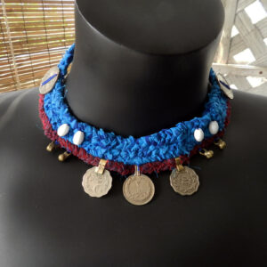 Upcycled fabric and vintage coins