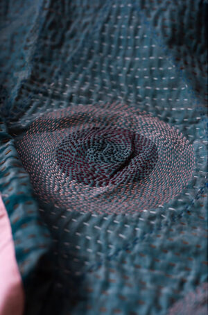 Kantha work on Upcycled fabric