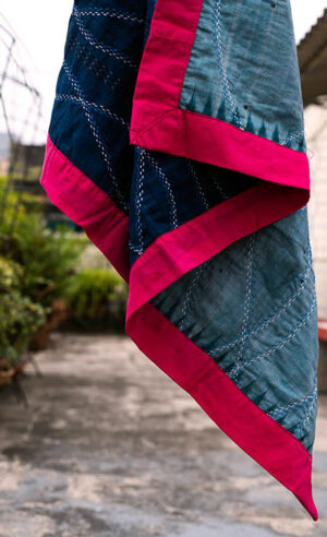 Kantha work on Upcycled fabric