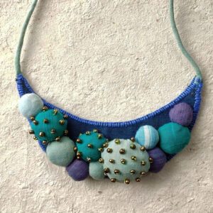 Upcycled fabric and beads